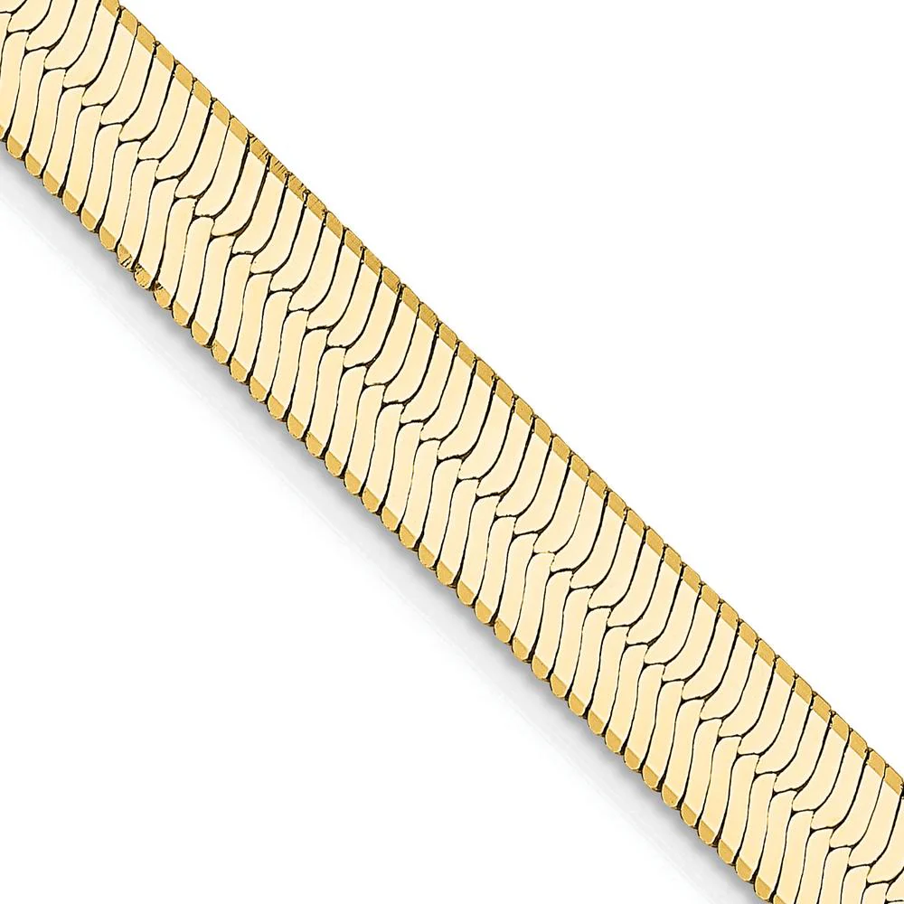 14K Yellow Gold 20" 5.5mm Herringbone Necklace with Lobster Clasp by Oro Pregiato