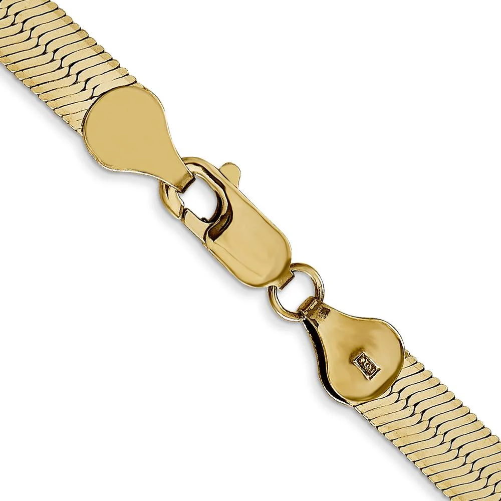 14K Yellow Gold 20" 5.5mm Herringbone Necklace with Lobster Clasp by Oro Pregiato - Image 3