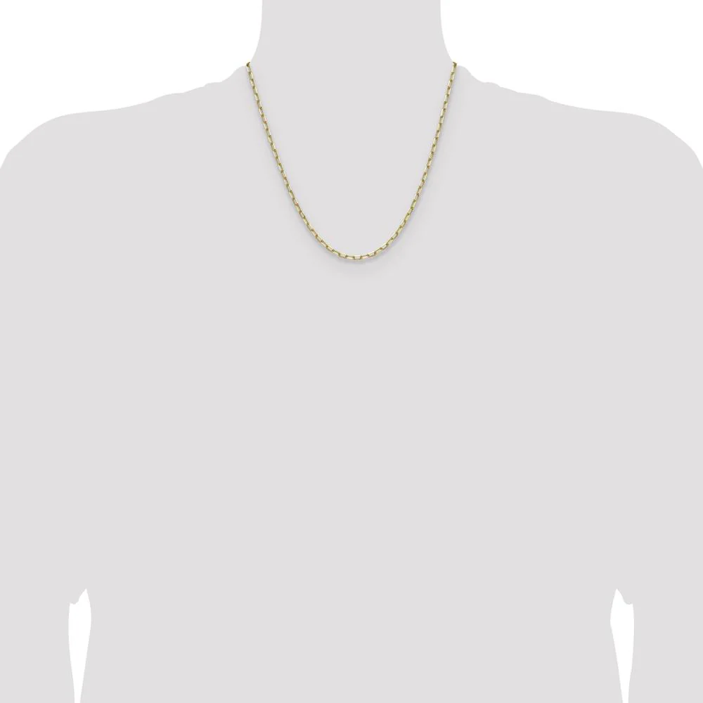 14K Yellow Gold 20" Beveled Paperclip Chain Necklace - 3.0mm Width by Oro Pregiato - Image 4