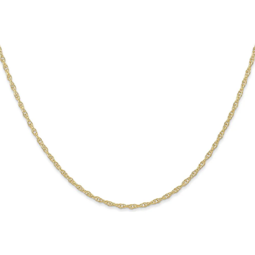 14K Yellow Gold 20" Cable Rope Chain with Spring Ring Clasp - 1.35mm Width by Oro Pregiato - Image 2