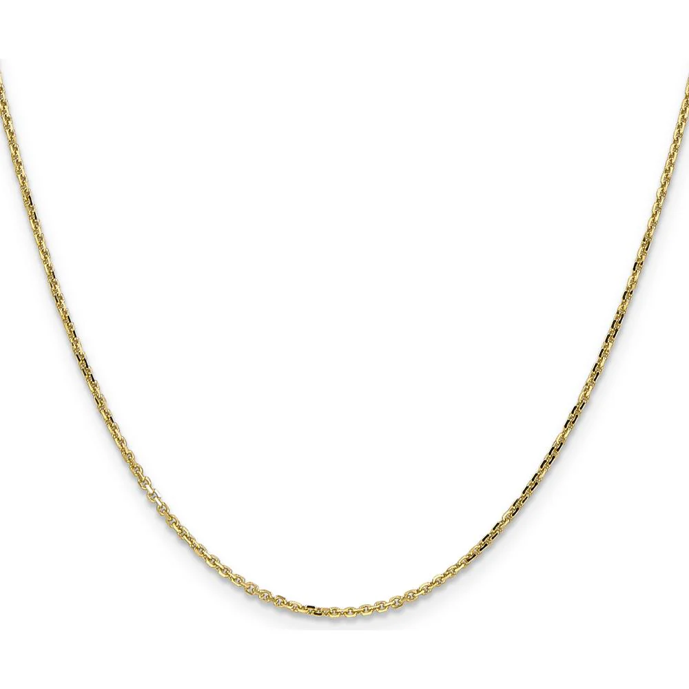 14K Yellow Gold 20" Diamond-Cut Round Cable Link Chain - 1.4mm Width by Oro Pregiato - Image 2