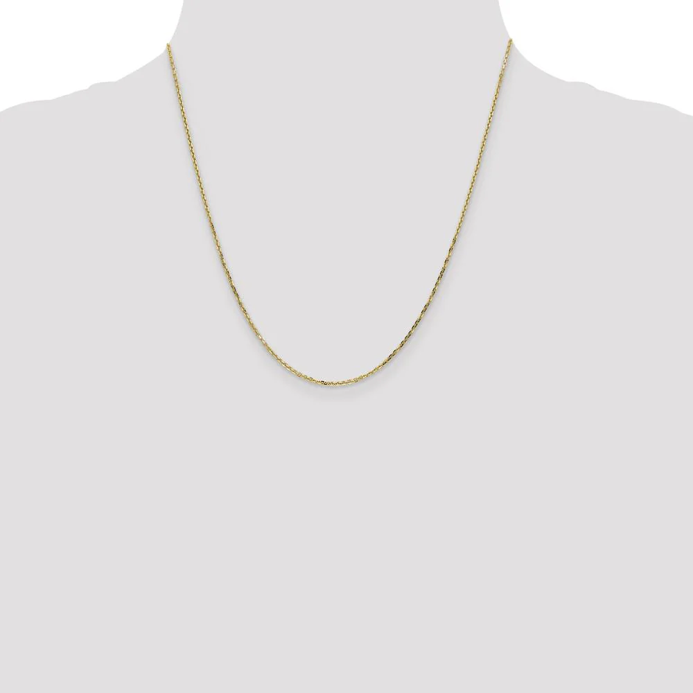 14K Yellow Gold 20" Diamond-Cut Round Cable Link Chain - 1.4mm Width by Oro Pregiato - Image 4