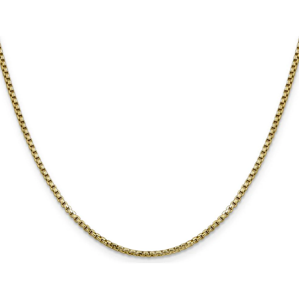 14K Yellow Gold 20-Inch 1.75mm Semi-Solid Box Chain Necklace with Lobster Clasp by Oro Pregiato - Image 2