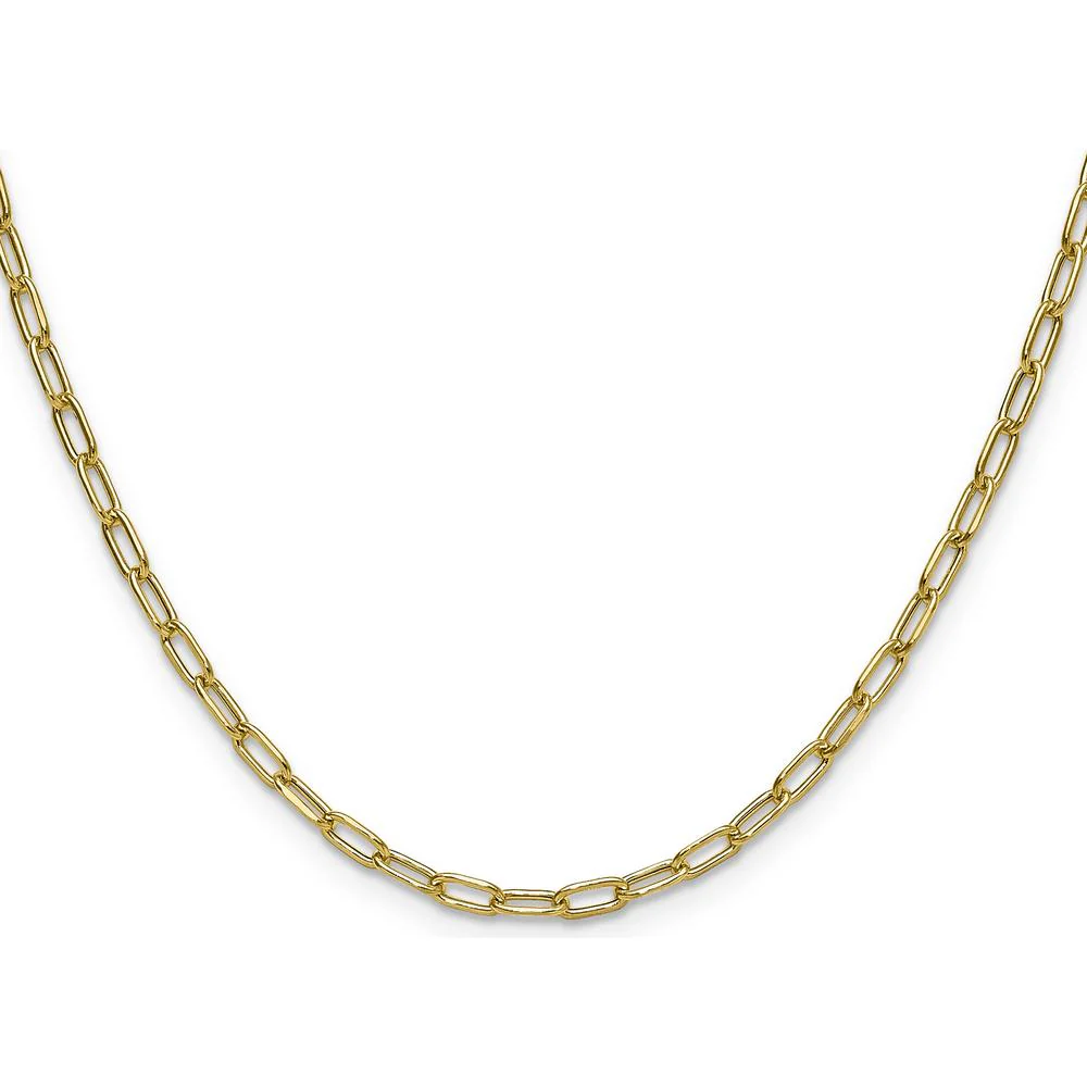 14K Yellow Gold 20-inch 3mm Beveled Paperclip Chain Necklace by Oro Pregiato - Image 2