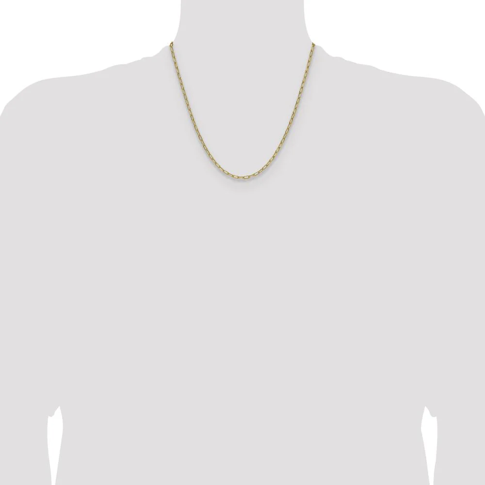 14K Yellow Gold 20-inch 3mm Beveled Paperclip Chain Necklace by Oro Pregiato - Image 4