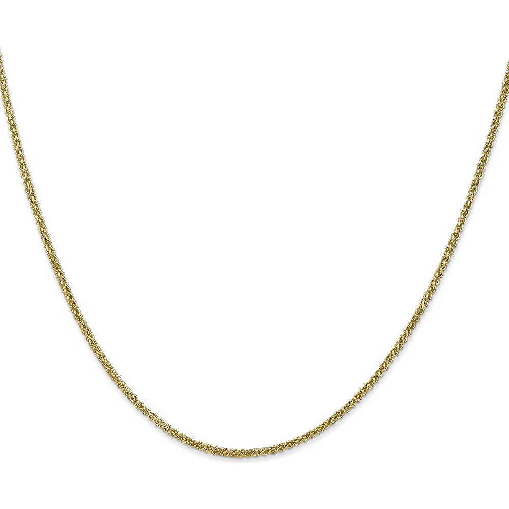 14K Yellow Gold 20" Semi-Solid Wheat Chain Necklace - Polished Finish with Lobster Clasp by Oro Pregiato - Image 2
