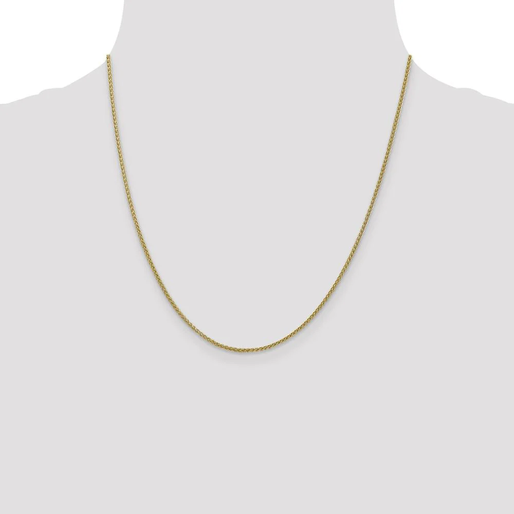 14K Yellow Gold 20" Semi-Solid Wheat Chain Necklace - Polished Finish with Lobster Clasp by Oro Pregiato - Image 4
