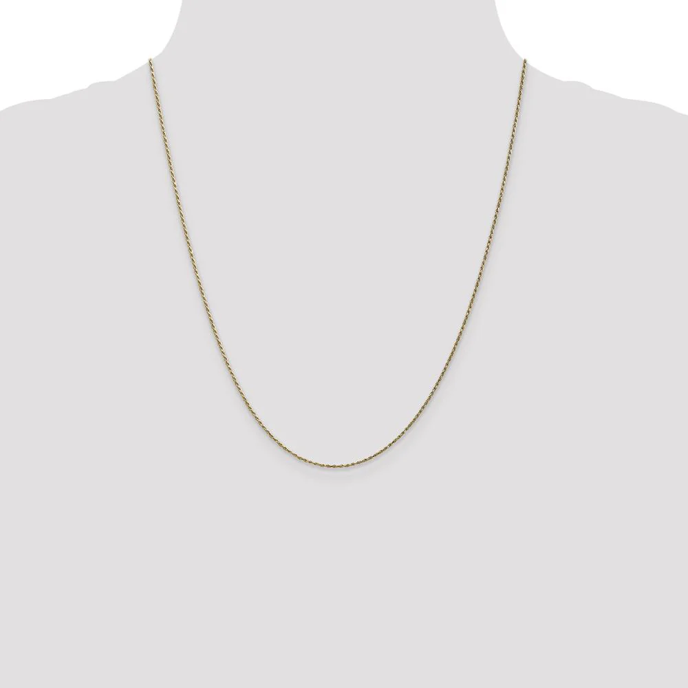 14K Yellow Gold 22" Diamond-Cut Rope Chain Necklace - 1.15mm Solid with Lobster Clasp by Oro Pregiato - Image 4