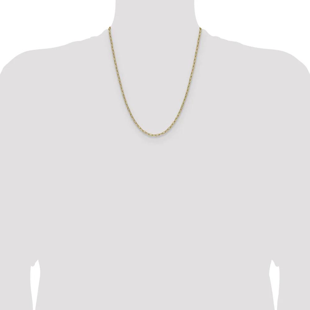 14K Yellow Gold 22-Inch Semi-Solid Beveled Paperclip Chain Necklace - 3mm Width by Oro Pregiato - Image 4