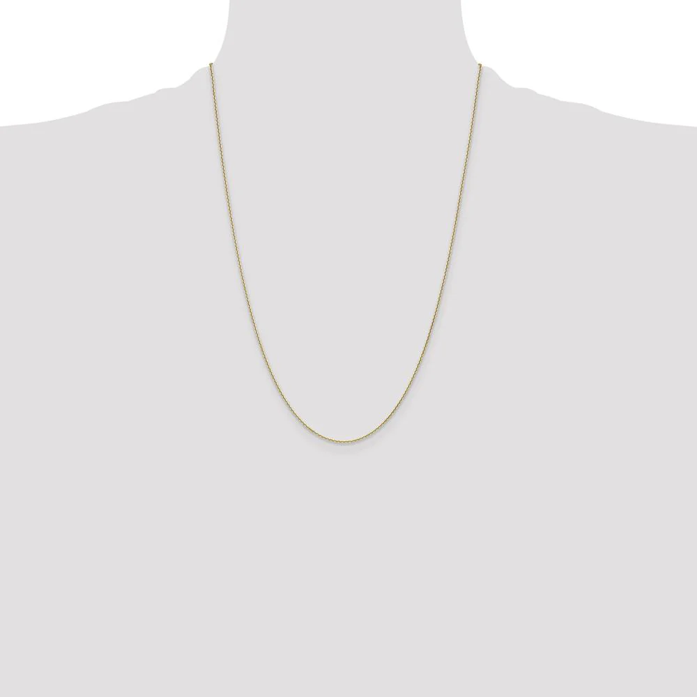 14K Yellow Gold 24" Diamond-Cut Cable Chain Necklace by Oro Pregiato - Image 4