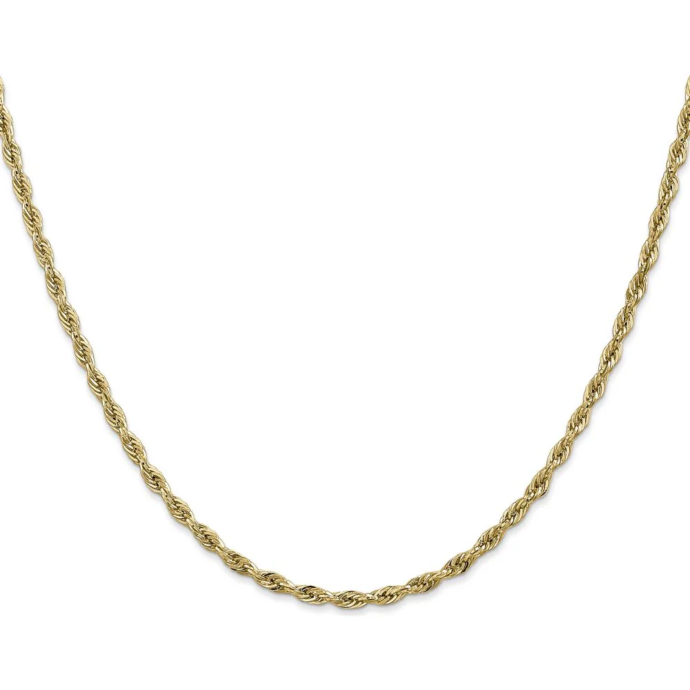 14K Yellow Gold 24" Semi-Solid Rope Chain Necklace - 2.8mm Width by Oro Pregiato - Image 2