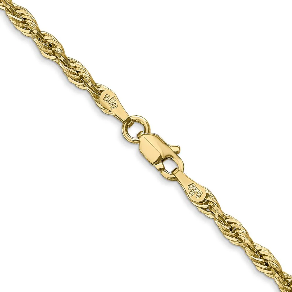 14K Yellow Gold 24" Semi-Solid Rope Chain Necklace - 2.8mm Width by Oro Pregiato - Image 3