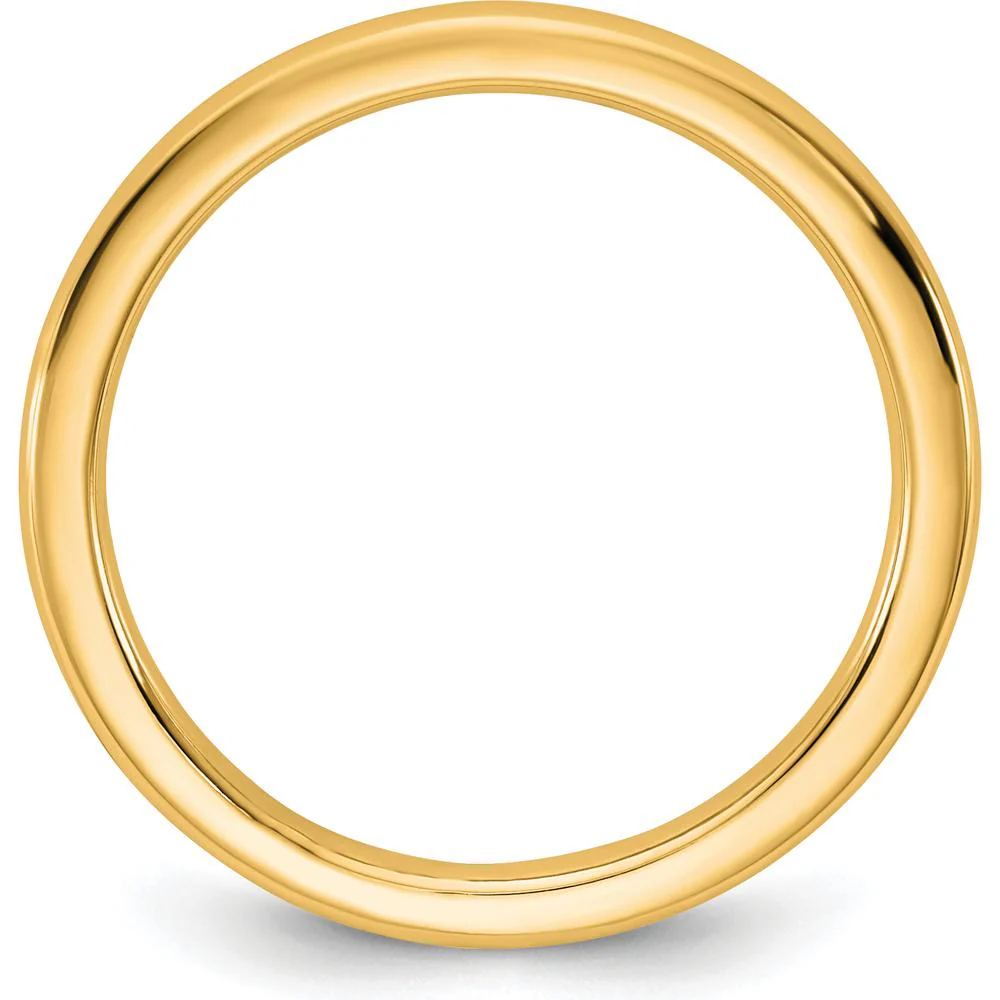 14K Yellow Gold 2mm Domed Comfort Fit Wedding Band - Polished Finish by Luciano & Cie - Image 2