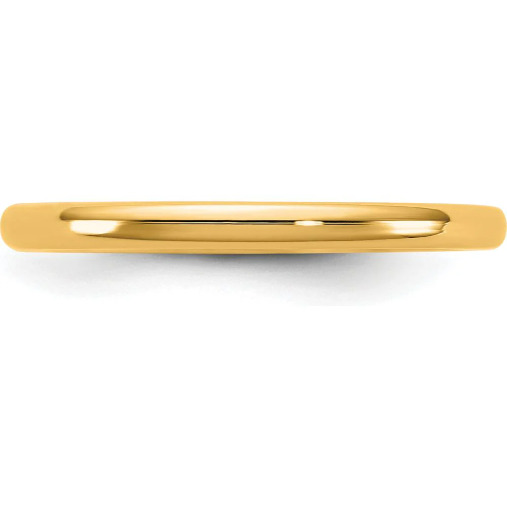14K Yellow Gold 2mm Domed Comfort Fit Wedding Band - Polished Finish by Luciano & Cie - Image 3