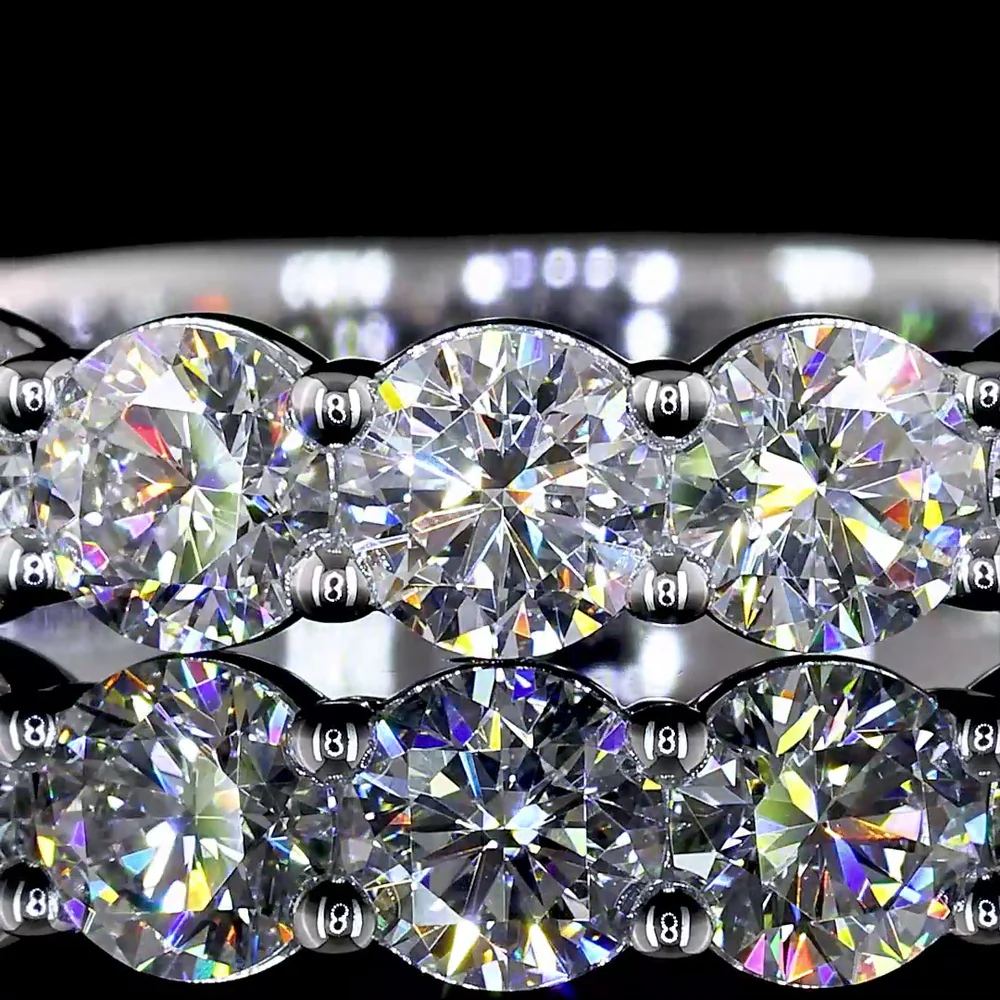 14K Yellow Gold 3/4 Eternity Band with 13 Round Brilliant Cut Lab Diamonds - 1.93 Carats Total Diamond Weight - Covaloro Fine Jewelry - Image 2