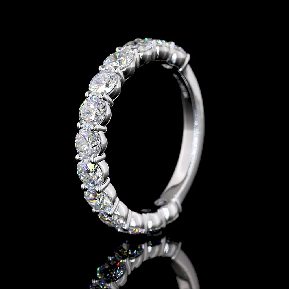 14K Yellow Gold 3/4 Eternity Band with 13 Round Brilliant Cut Lab Diamonds - 1.93 Carats Total Diamond Weight - Covaloro Fine Jewelry - Image 4