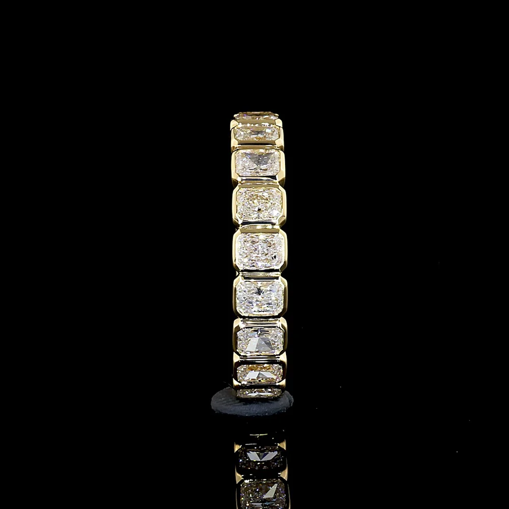 14K Yellow Gold 3/4 Eternity Band with Bezel Set Radiant Cut Lab Diamonds - 1.34 Carats Total Diamond Weight - Covaloro Fine Jewelry - Image 2