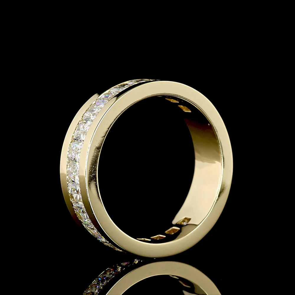 14K Yellow Gold 3/4 Eternity Band with Channel Set Radiant Cut Lab Diamonds - 3.98 Carat Total Diamond Weight - Covaloro Fine Jewelry - Image 4