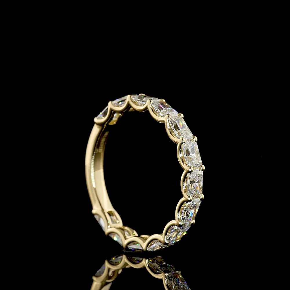 14K Yellow Gold 3/4 Eternity Band with East-West Radiant Cut Lab Diamonds - 1.80 Carat Total Weight, E-F VS Clarity - Covaloro Fine Jewelry - Image 3