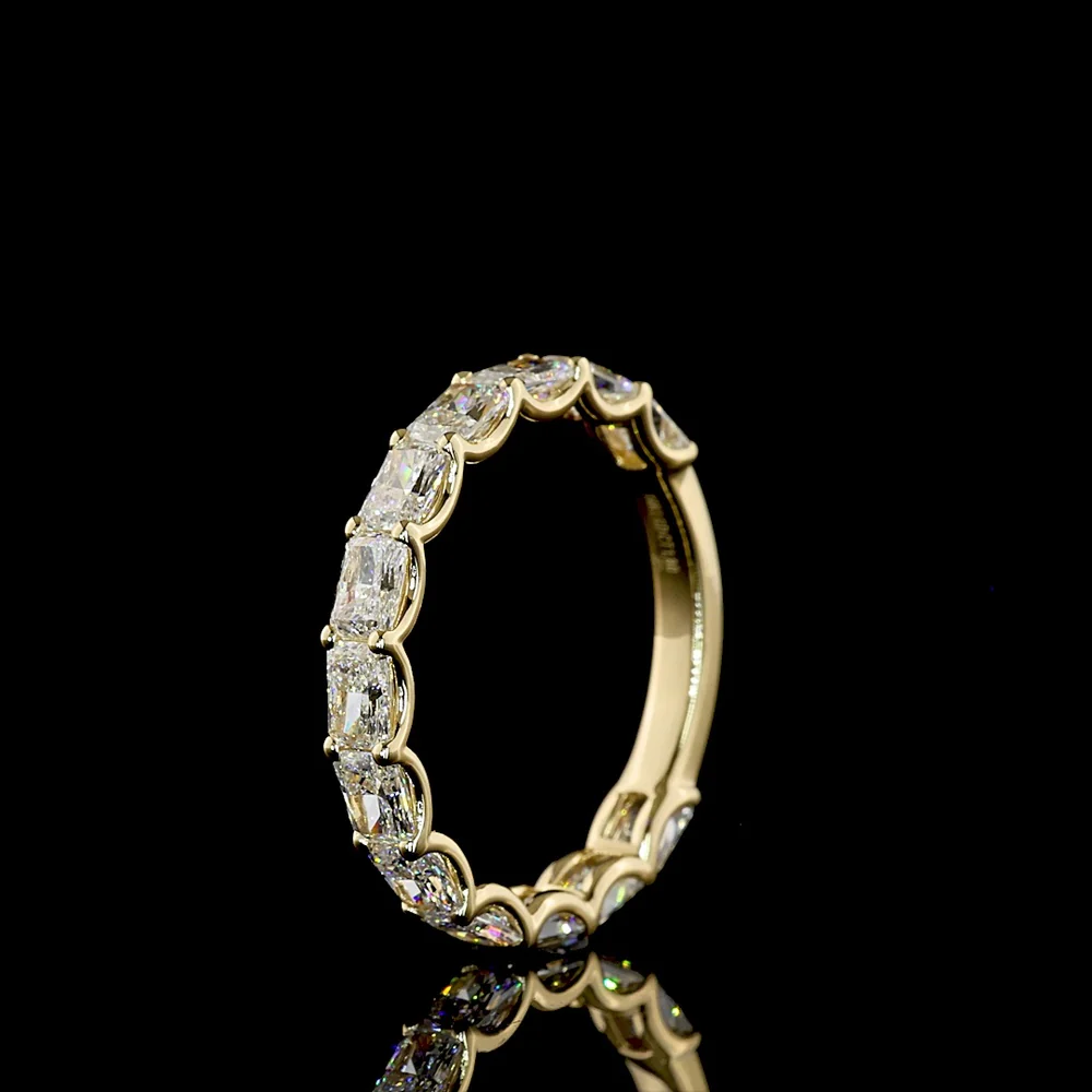 14K Yellow Gold 3/4 Eternity Band with East-West Radiant Cut Lab Diamonds - 1.80 Carat Total Weight, E-F VS Clarity - Covaloro Fine Jewelry - Image 4