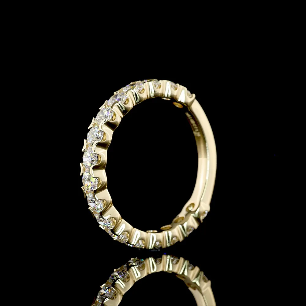 14K Yellow Gold 3/4 Eternity Band with U-Prong Set Round Lab Diamonds - 1.36 Carat Total Weight - Covaloro Fine Jewelry - Image 4
