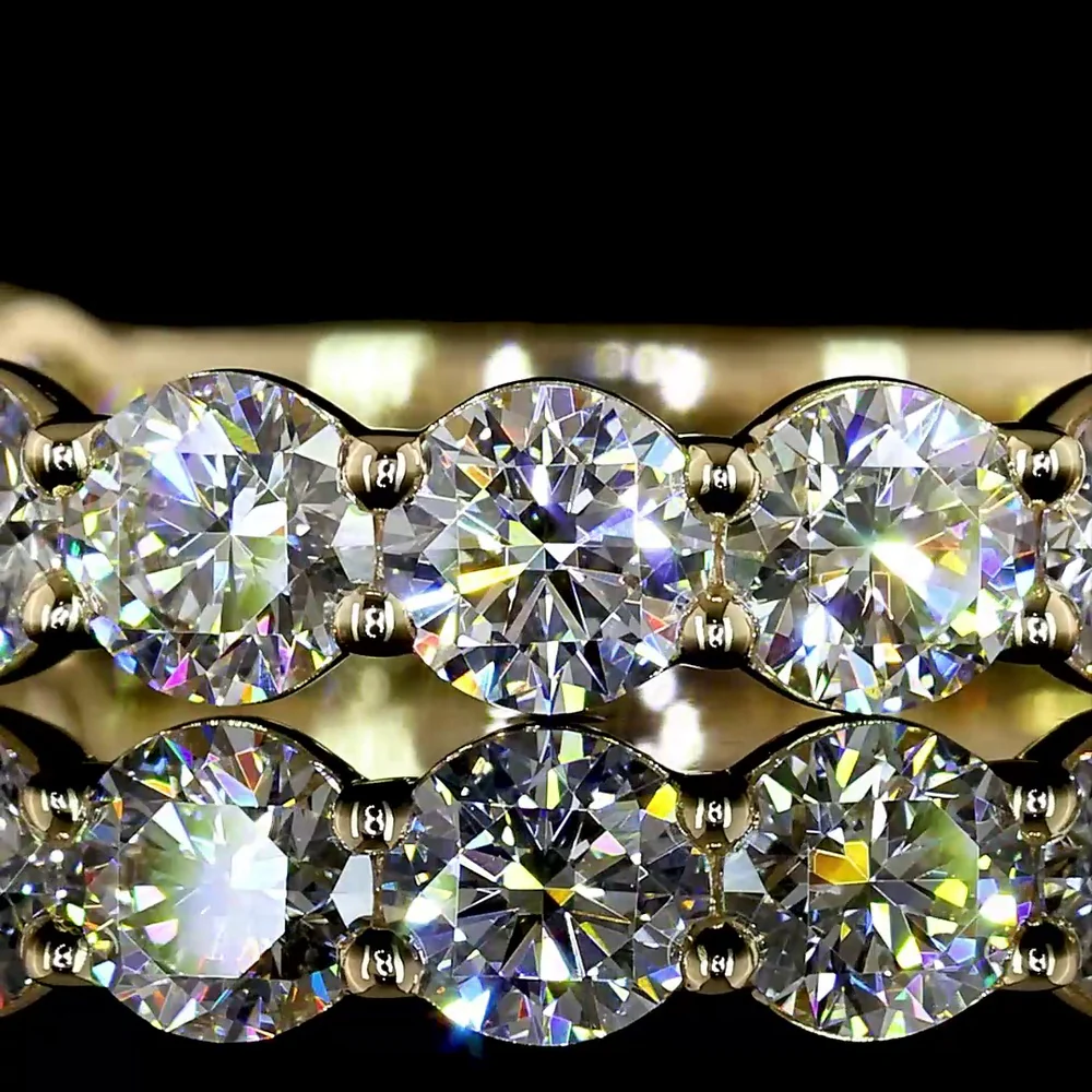 14K Yellow Gold 3/4 Round Eternity Band with 15 Round Brilliant Cut Lab Diamonds - 2.13 Carats Total Diamond Weight - Covaloro Fine Jewelry - Image 2