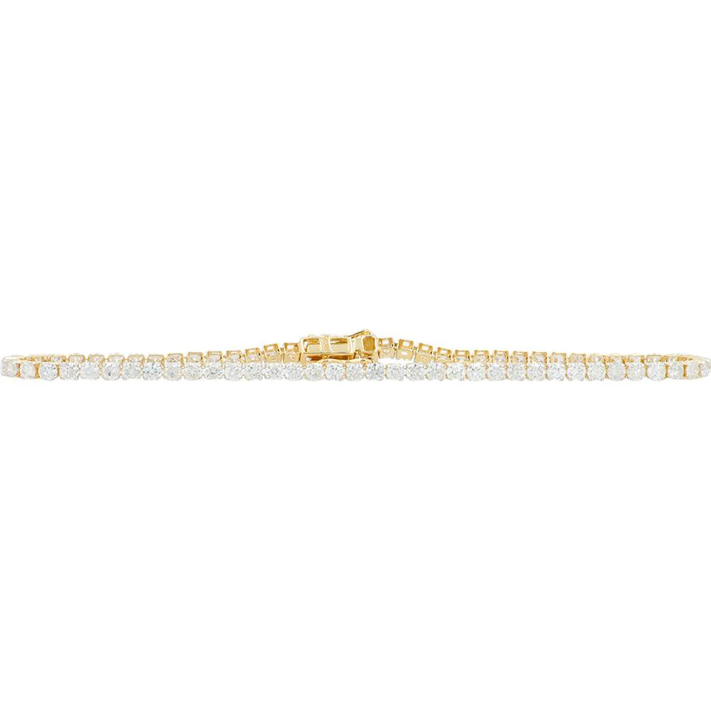 14K Yellow Gold 3.50 Carat Total Diamond Tennis Bracelet - Prong Set Round Diamonds