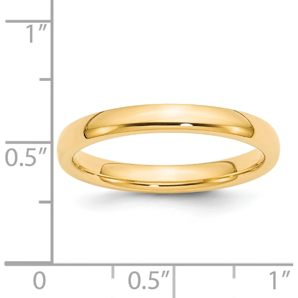 14K Yellow Gold 3mm Comfort Fit Wedding Band Size 11 - Classic Domed Design by Luciano & Cie - Image 5
