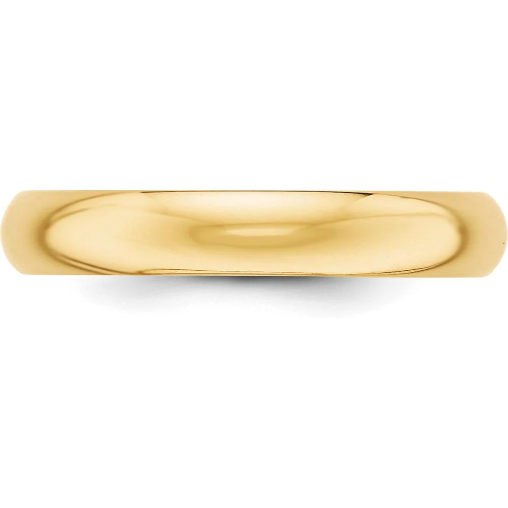 14K Yellow Gold 4mm Half Round Wedding Band - Size 13 by Luciano & Cie - Image 2