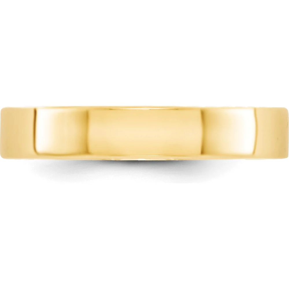 14K Yellow Gold 4mm Lightweight Flat Wedding Band Size 9 by Luciano & Cie - Image 2
