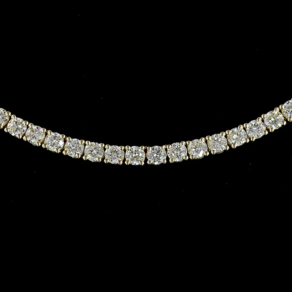 14K Yellow Gold 5.33 Carat Round Brilliant Lab Diamond Tennis Necklace with Prong Setting - 197 Stones, E-F Color VS1 Clarity - Covaloro Fine Jewelry - Image 2