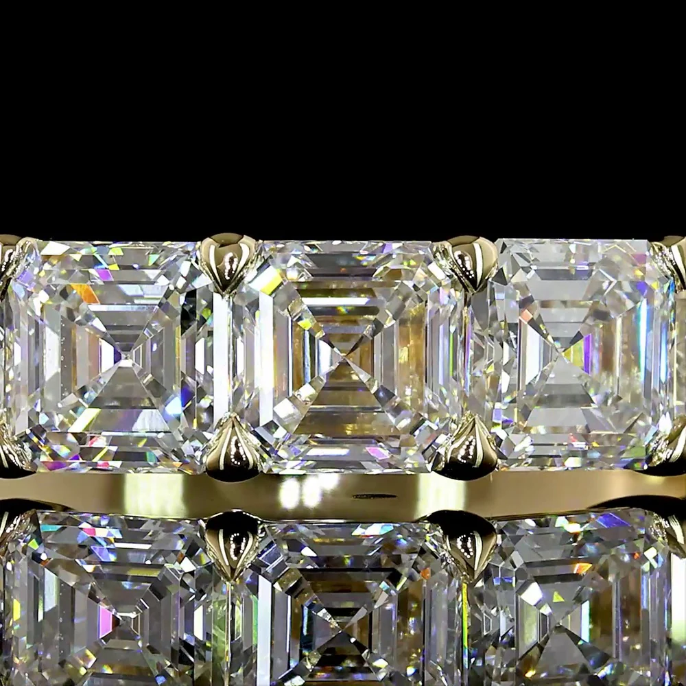 14K Yellow Gold 5-Stone Eternity Band with Asscher Cut Lab Diamonds - 2.08 Carats Total Diamond Weight - Covaloro Fine Jewelry - Image 2