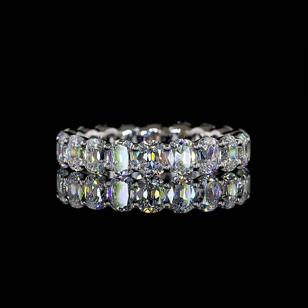 14K Yellow Gold 5-Stone Eternity Band with Prong Set Emerald Cut Lab Diamonds - 2.03 Carat Total Weight - Covaloro Fine Jewelry
