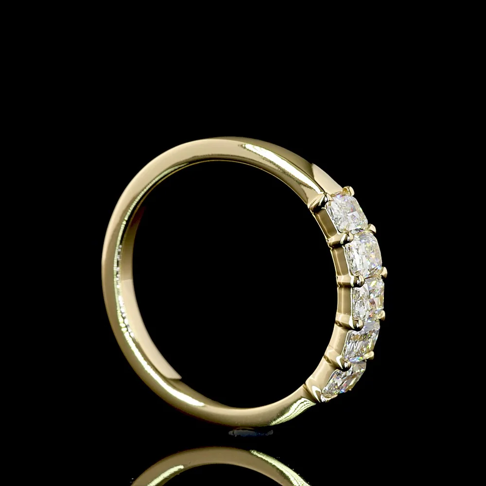 14K Yellow Gold 5-Stone Eternity Band with Radiant Cut Lab-Grown Diamonds - 1.00 Carat Total Weight, E-F Color VS Clarity - Covaloro Fine Jewelry - Image 3