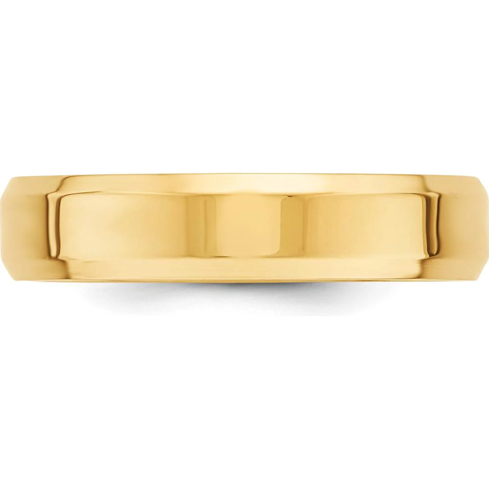 14K Yellow Gold 5mm Beveled Edge Comfort Fit Wedding Band - Size 10 by Luciano & Cie - Image 3