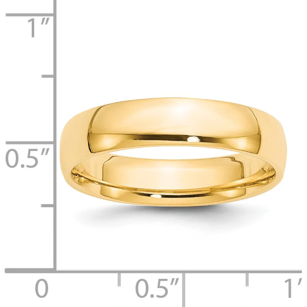 14K Yellow Gold 5mm Comfort Fit Wedding Band - Lightweight & Engravable by Luciano & Cie - Image 3