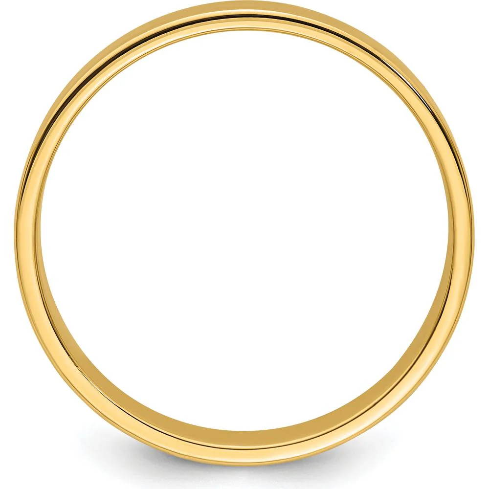 14K Yellow Gold 5mm Flat Wedding Band - Lightweight and Engravable Size 4 by Luciano & Cie - Image 2