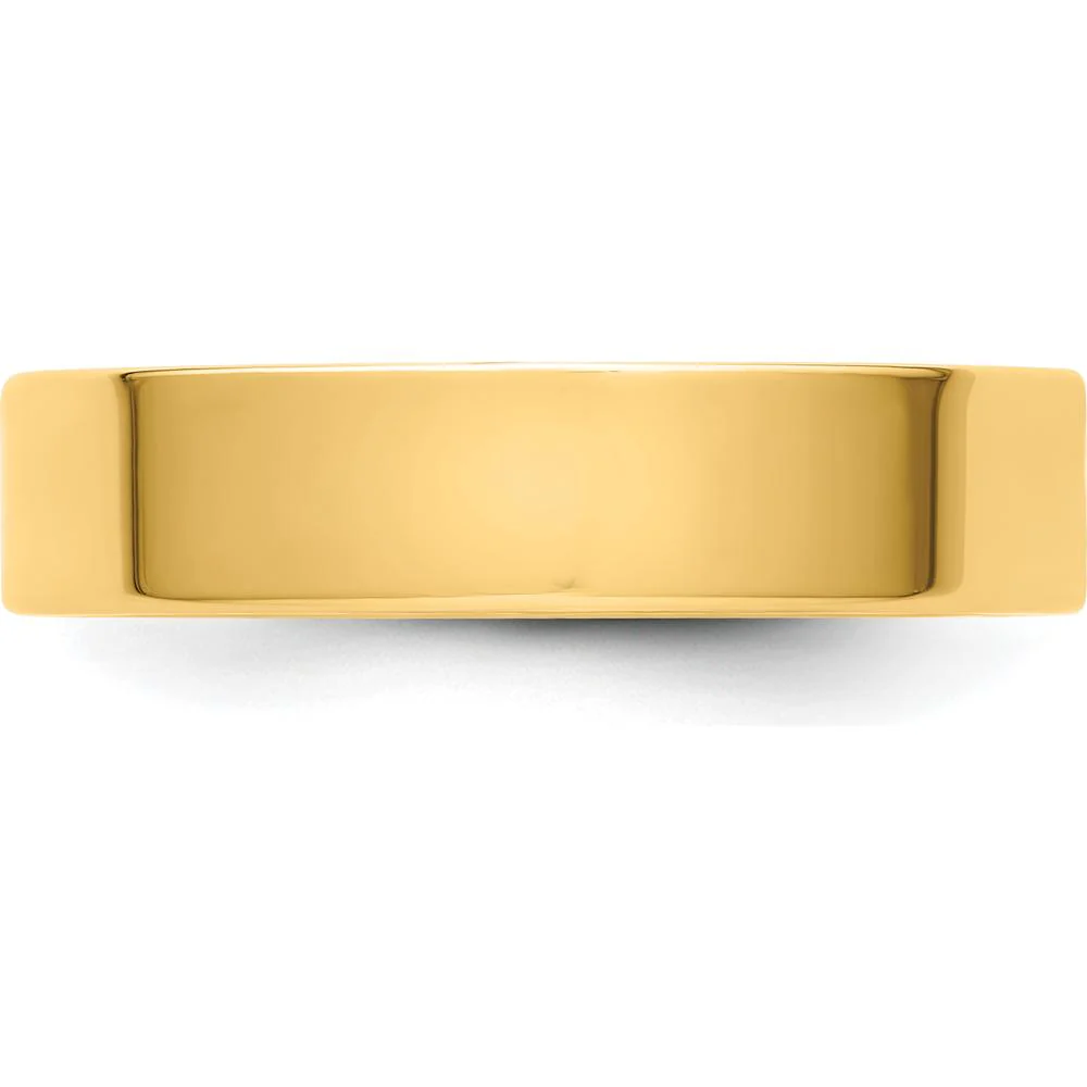 14K Yellow Gold 5mm Flat Wedding Band - Lightweight and Engravable Size 4 by Luciano & Cie - Image 3