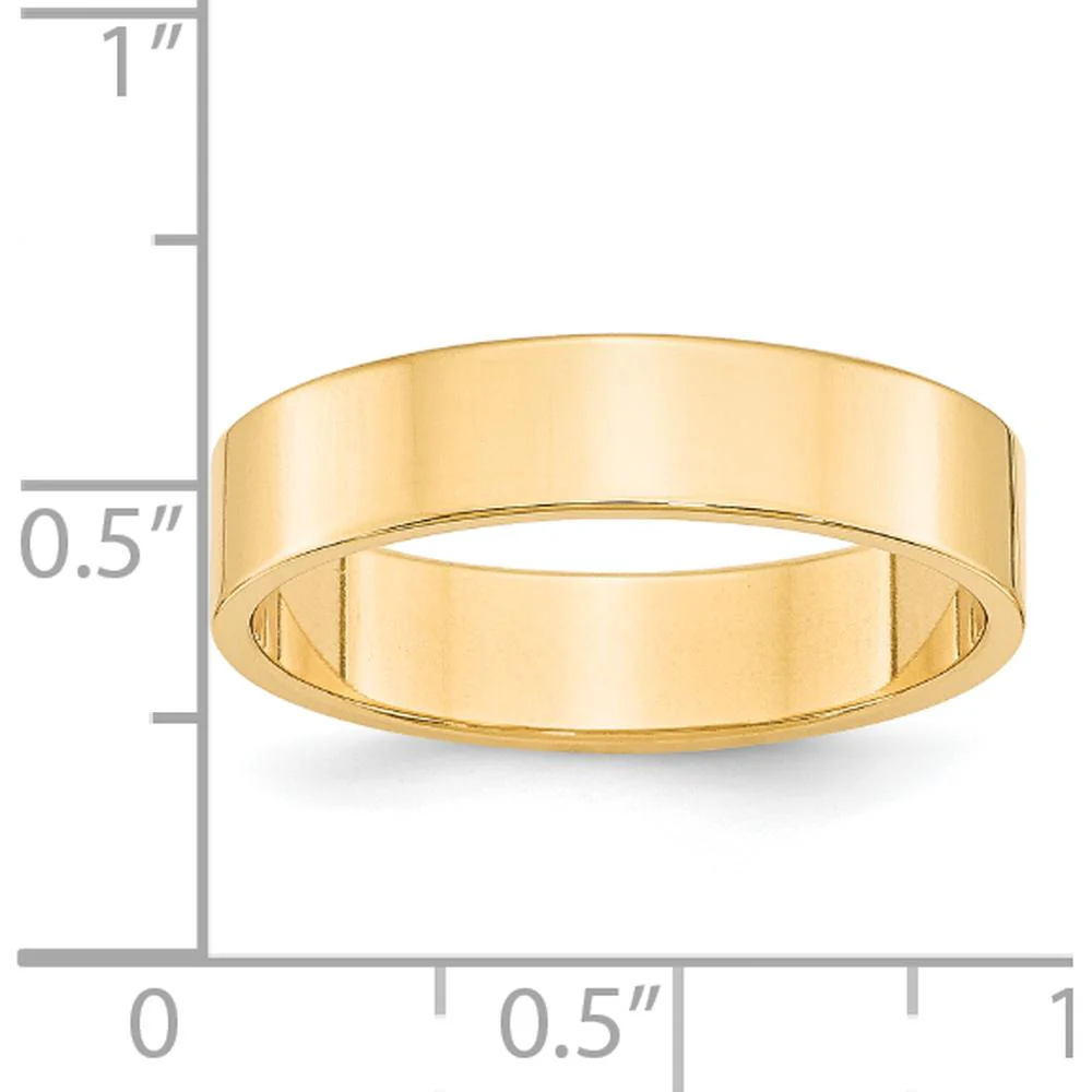 14K Yellow Gold 5mm Flat Wedding Band - Lightweight and Engravable Size 4 by Luciano & Cie - Image 4