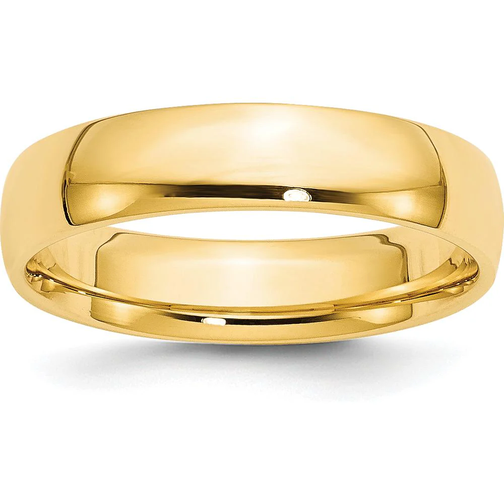 14K Yellow Gold 5mm Lightweight Comfort Fit Wedding Band - Size 9 by Luciano & Cie