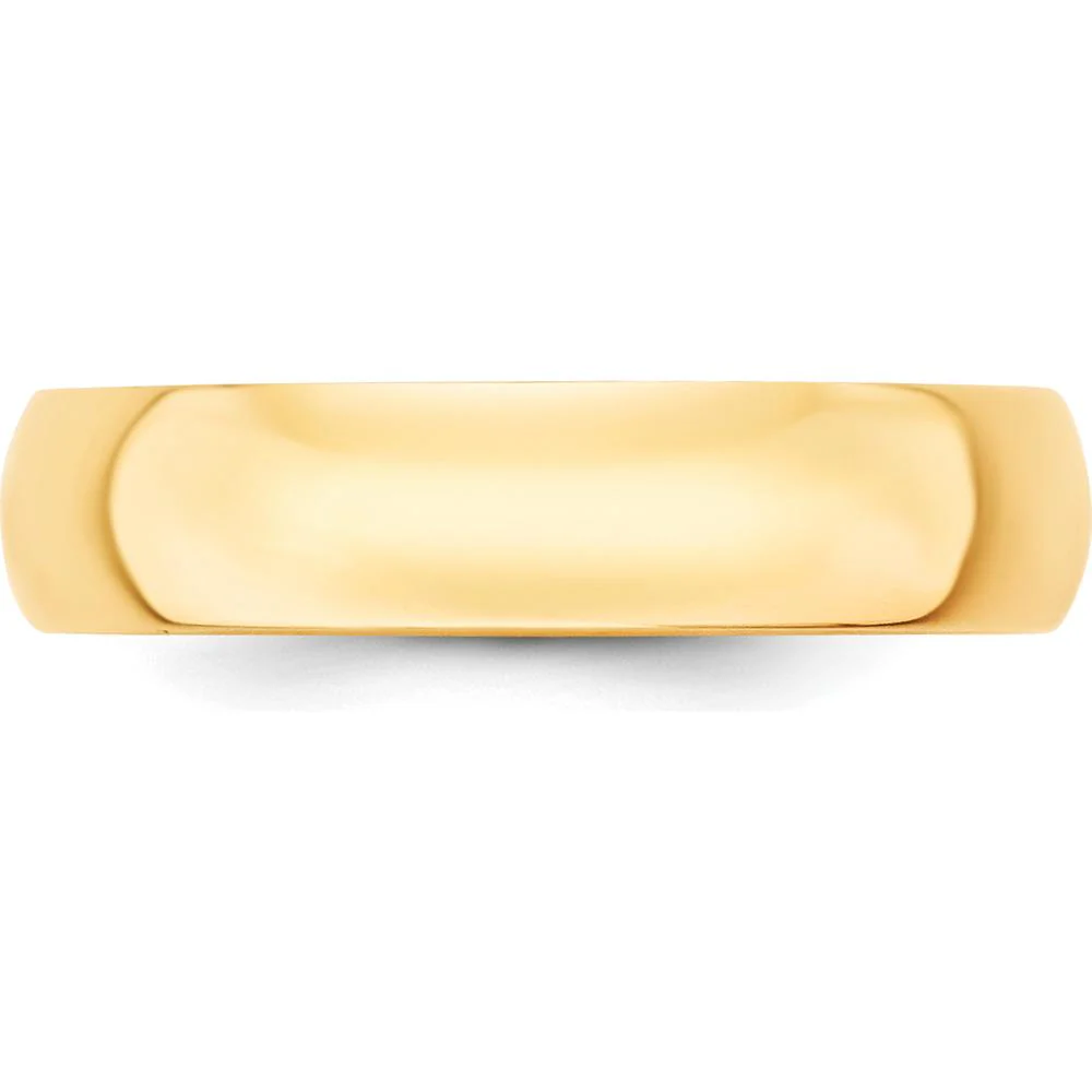 14K Yellow Gold 5mm Lightweight Half Round Wedding Band - Size 9 by Luciano & Cie - Image 2
