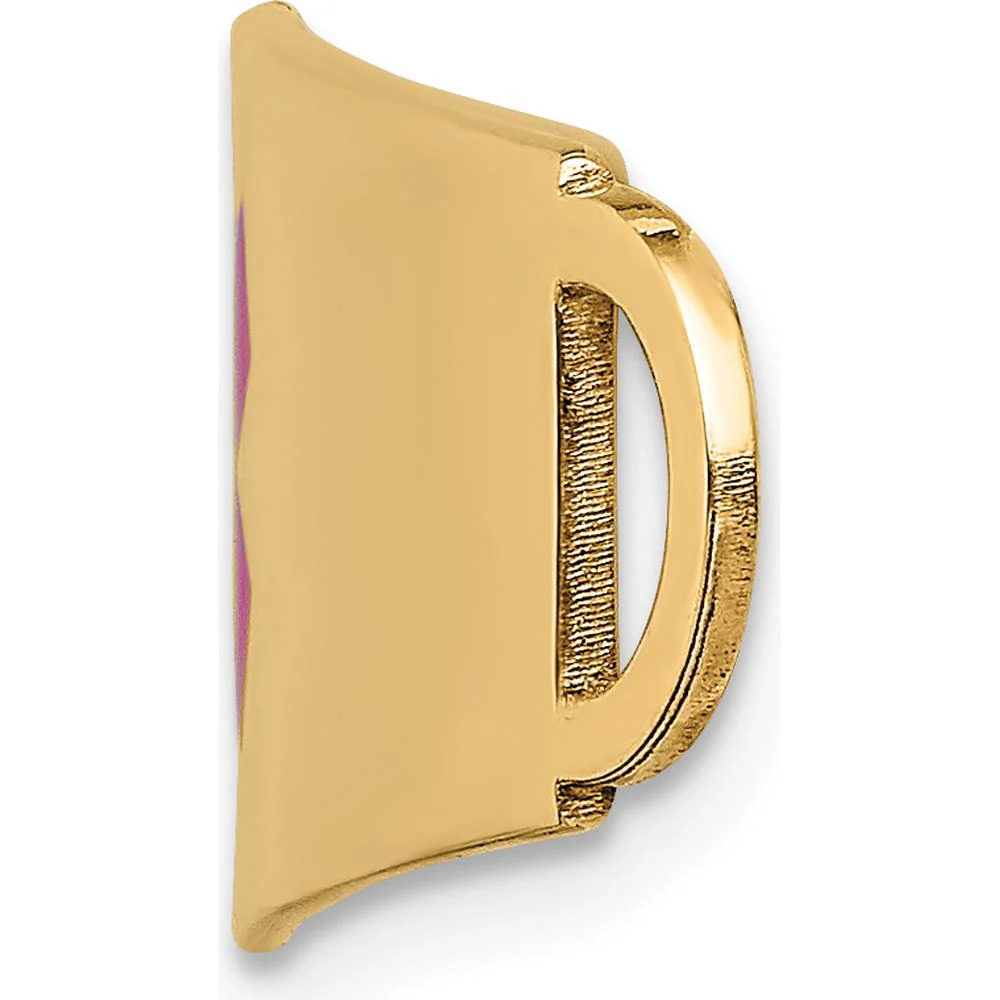 14K Yellow Gold 60.5mm Red Enameled Medical ID Plate Charm by Oro Pregiato - Image 2