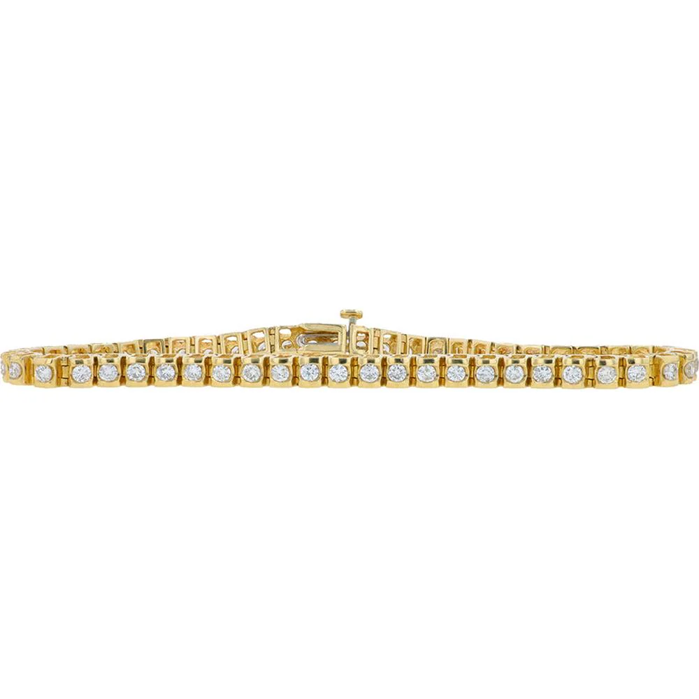 14K Yellow Gold 7.25" Diamond Tennis Bracelet - 2.00 Carat Total Diamond Weight