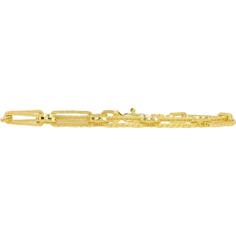 14K Yellow Gold 7.5 - Inch Paperclip Bracelet - 8.10 Grams Solid Gold - Image 2