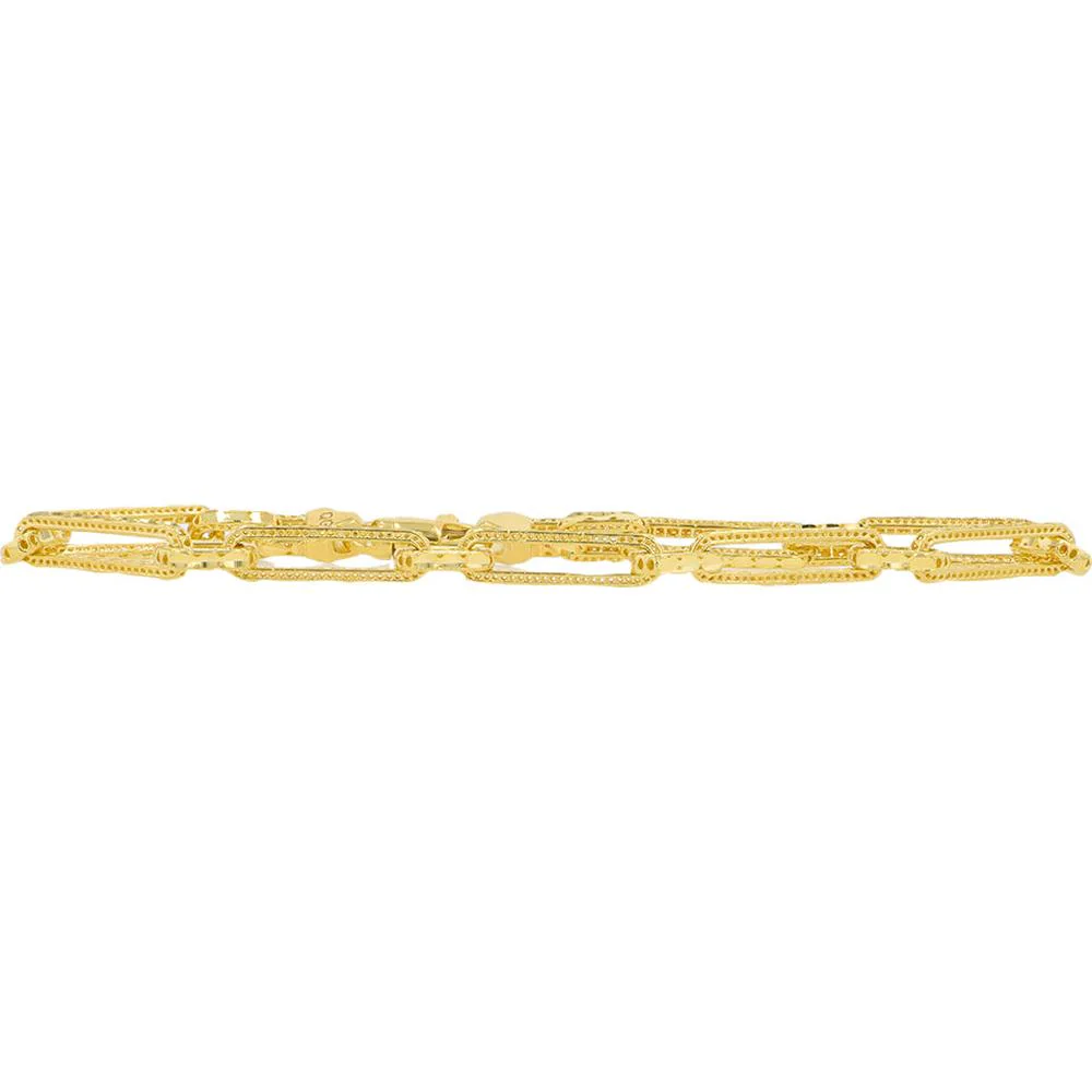 14K Yellow Gold 7.5" Paperclip Link Bracelet - 7.85g Total Weight