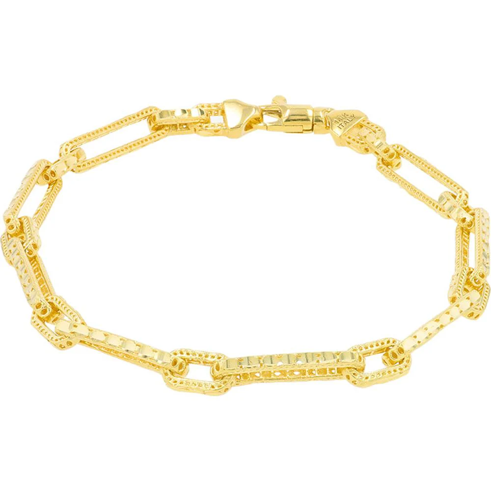 14K Yellow Gold 7.5" Paperclip Link Bracelet - 7.85g Total Weight - Image 2