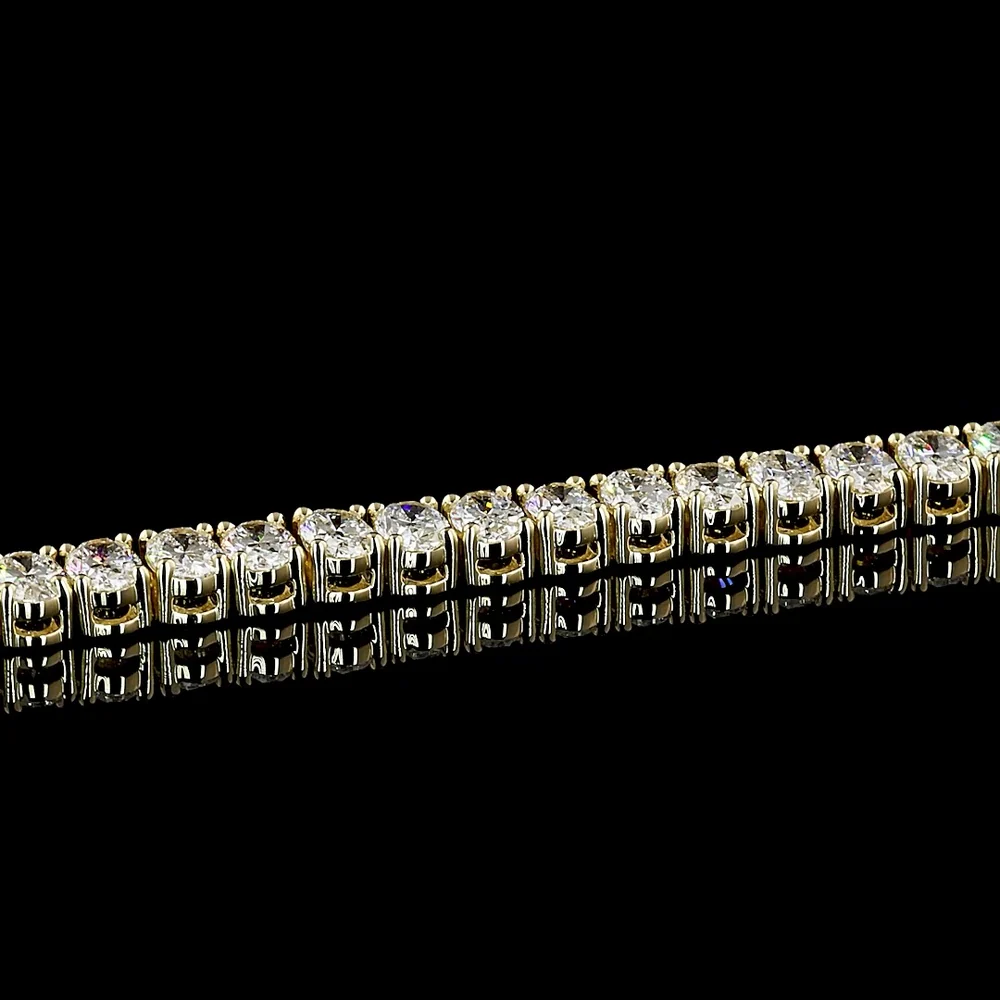 14K Yellow Gold 7.5" Tennis Bracelet with 57 Oval Cut Lab Grown Diamonds - 8.12 Carat Total Diamond Weight, E-F Color VS1 Clarity - Covaloro Fine Jewelry - Image 2