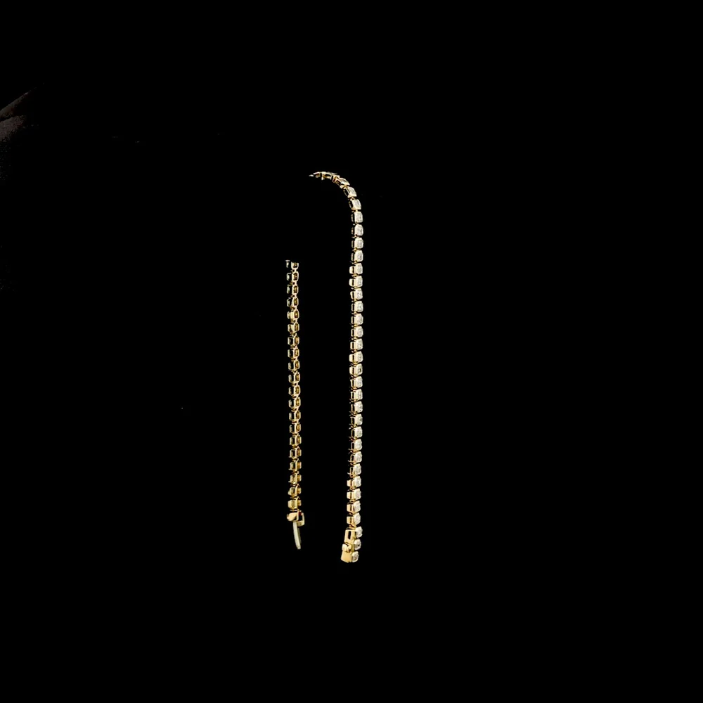 14K Yellow Gold 7.5" Tennis Bracelet with Bezel Set Emerald Cut Lab-Grown Diamonds - 2.95 Carat Total Weight - Covaloro Fine Jewelry - Image 3