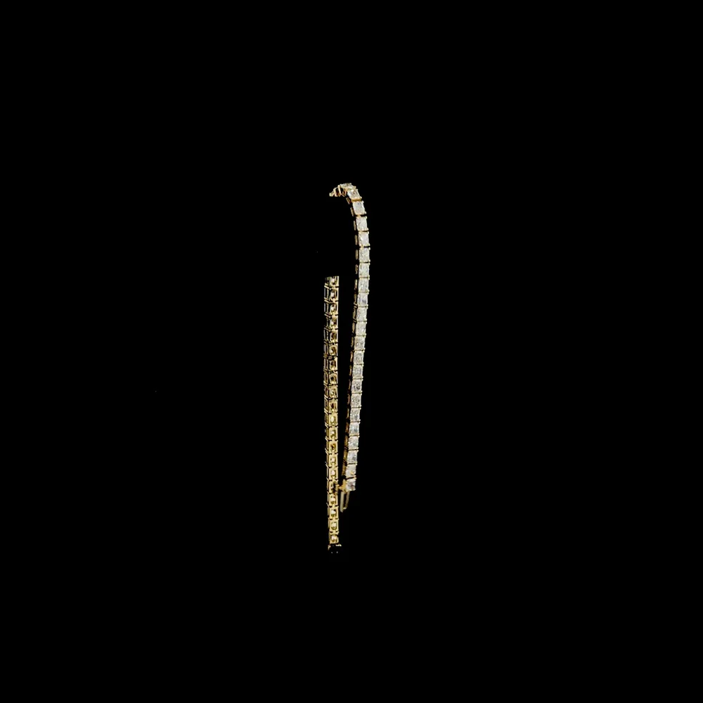 14K Yellow Gold 7.5" Tennis Bracelet with East-West Set Radiant Cut Lab Diamonds - 5.28 Carat Total Diamond Weight - Covaloro Fine Jewelry - Image 3