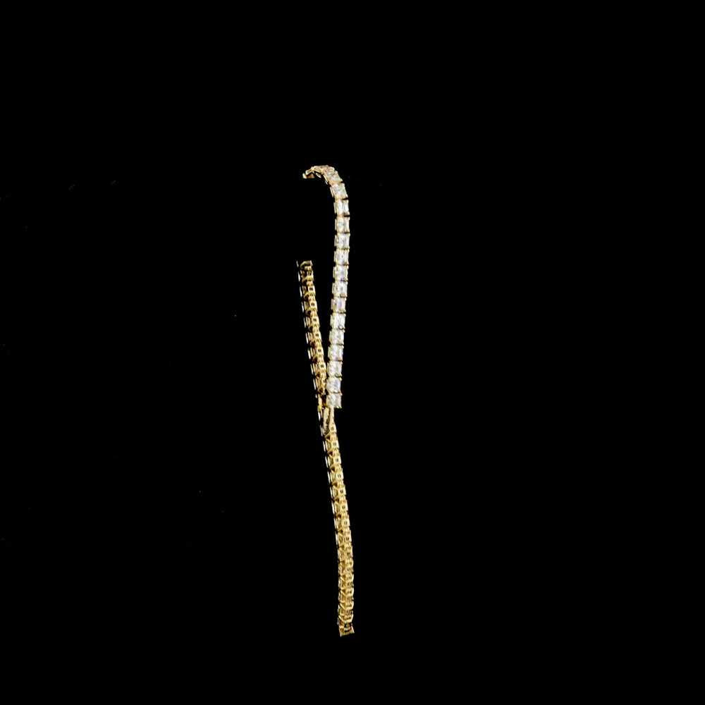 14K Yellow Gold 7.5" Tennis Bracelet with Prong-Set Asscher Cut Lab Diamonds - 10.50 Carats Total Diamond Weight - Covaloro Fine Jewelry - Image 3